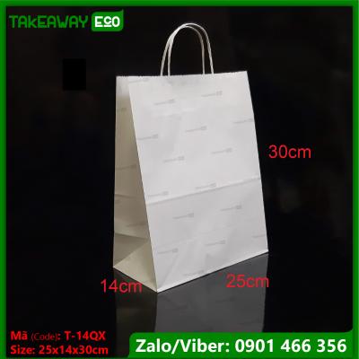 White kraft paper shopping bag